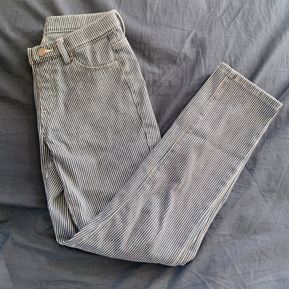 UNIQLO striped denim leggings